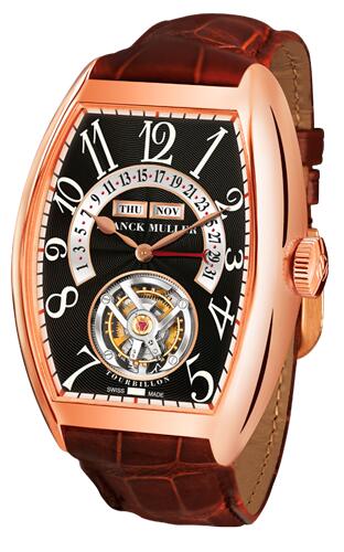 FRANCK MULLER Cintree Curvex Master Calendar Tourbillon 7880 T MC RG Black Replica Watch